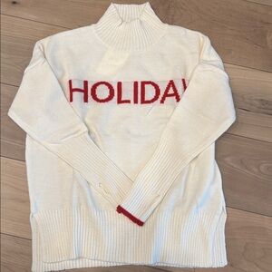 Elan Holiday White and Red Sweater